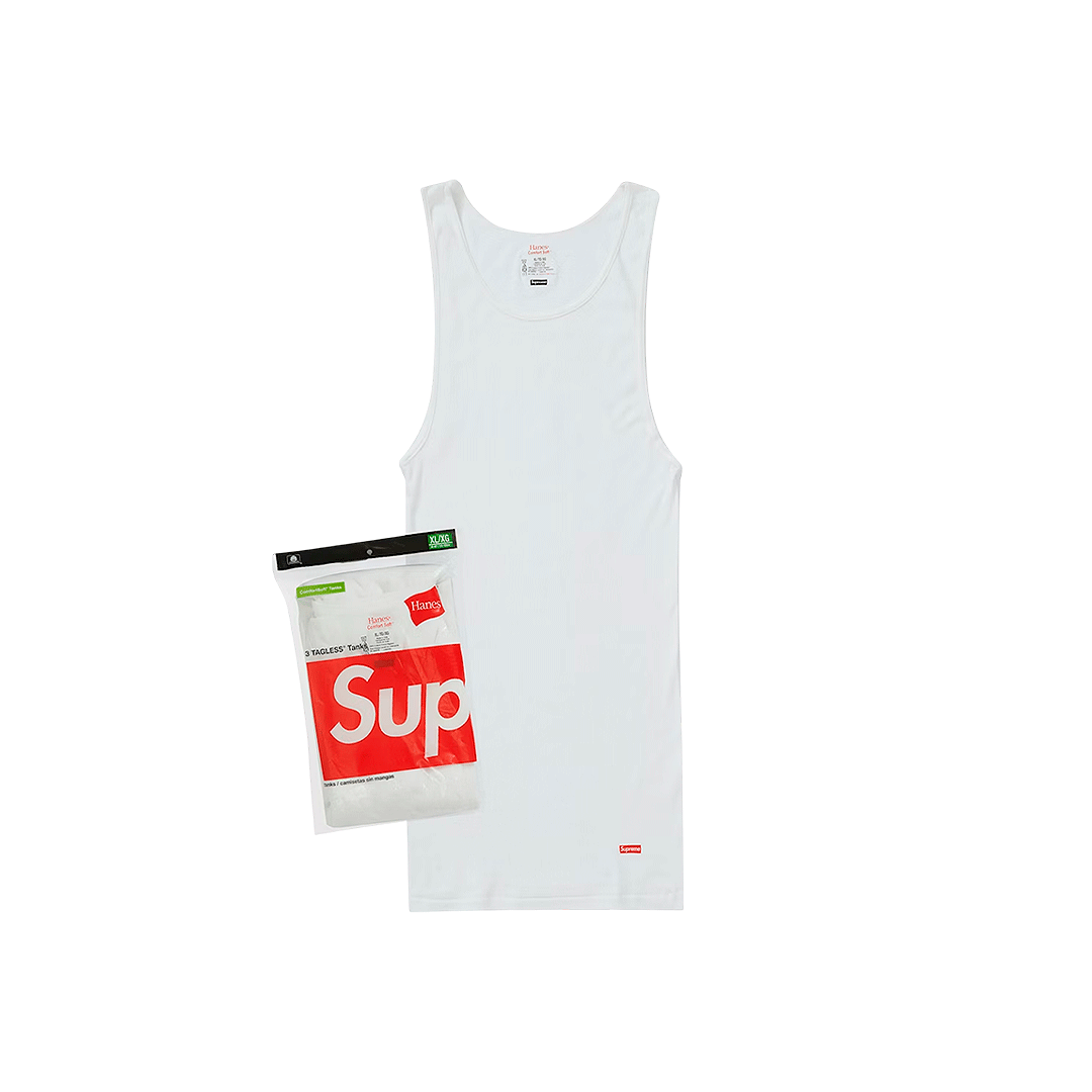 Supreme®/Hanes® Tagless Tank Tops White (3 Pack)