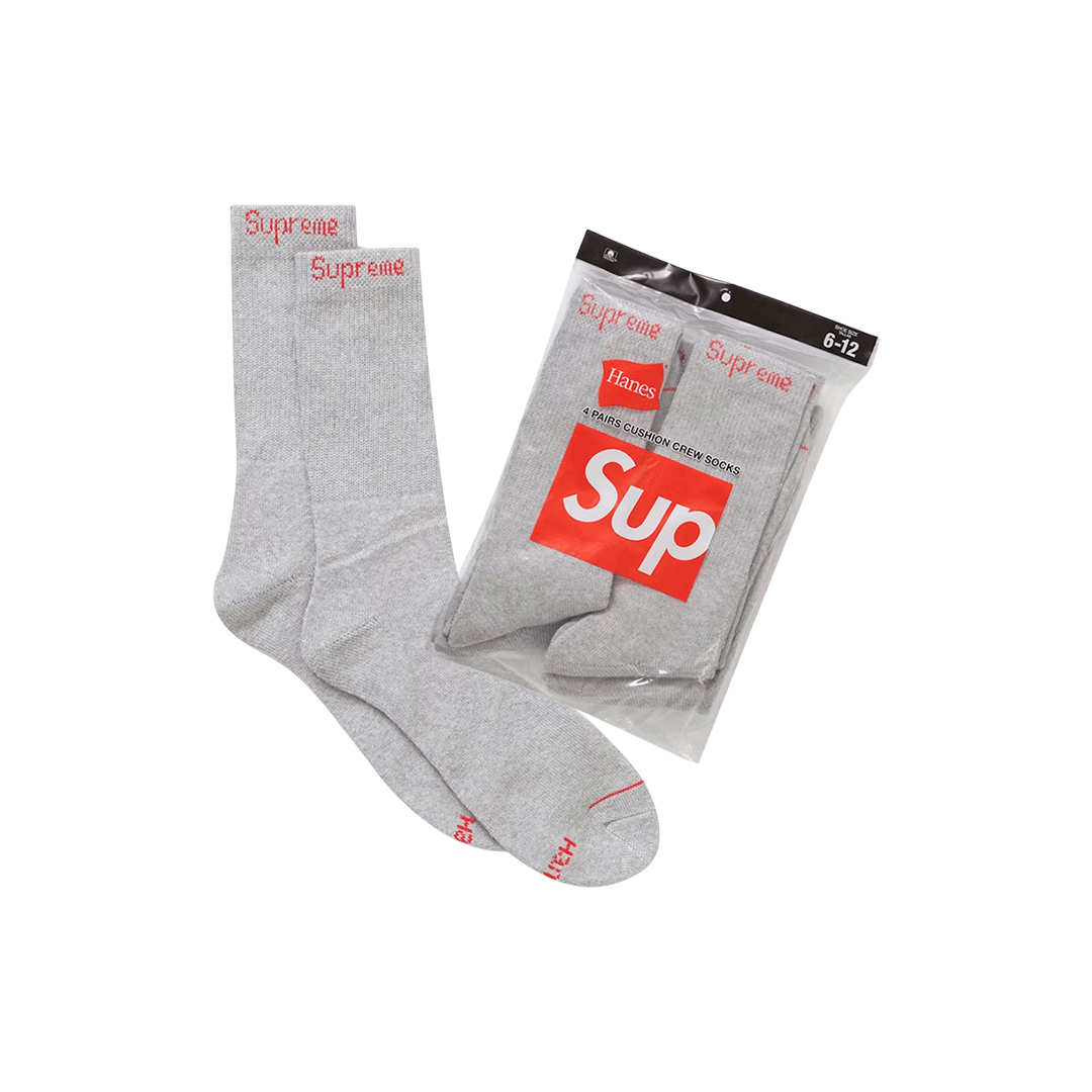 Supreme Hanes Socks (4 Pack) Grey