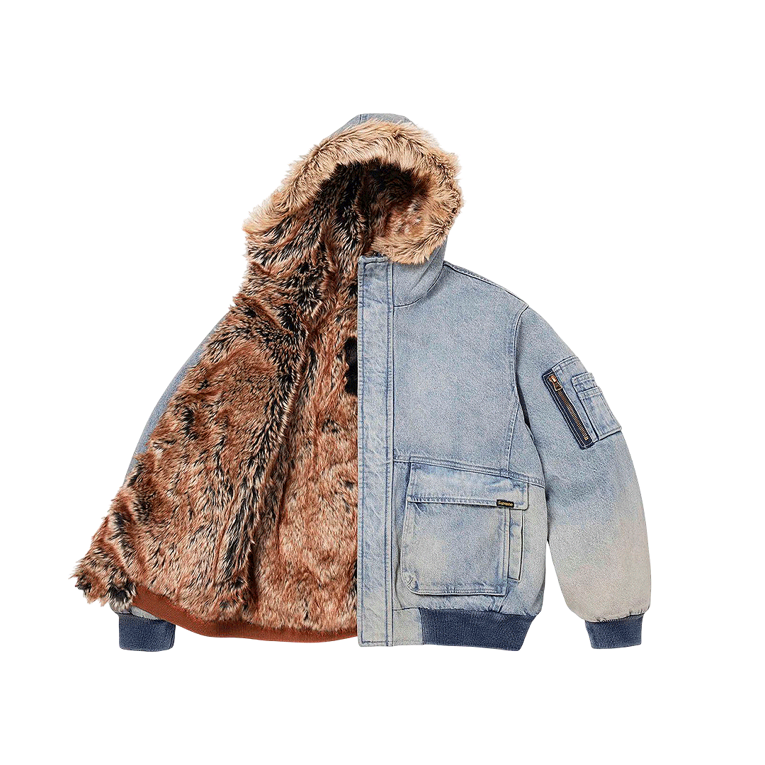 Supreme Reversible Faux Fur Hooded Work Jacket