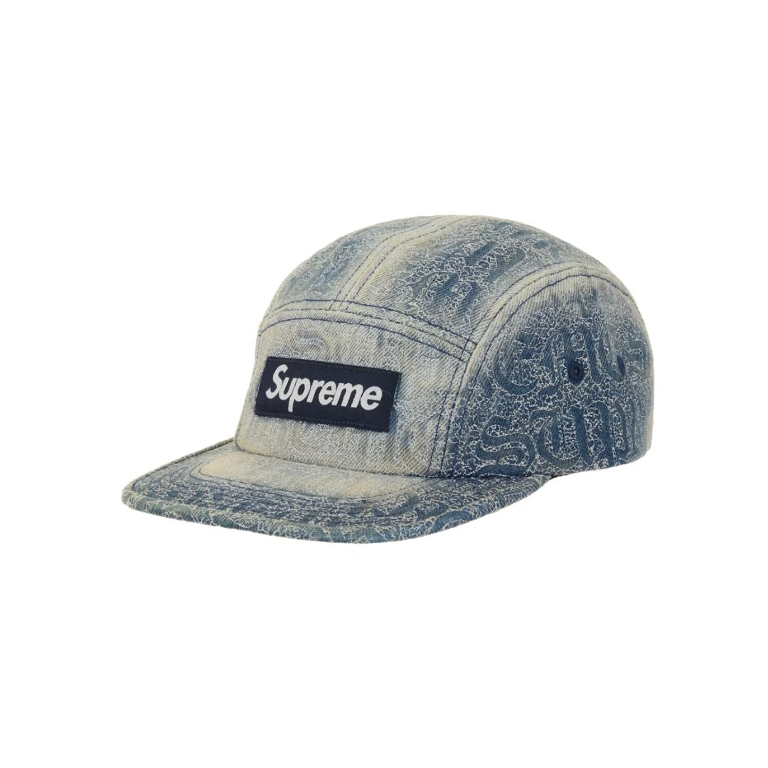 Supreme Stitched Old English Denim Camp Cap